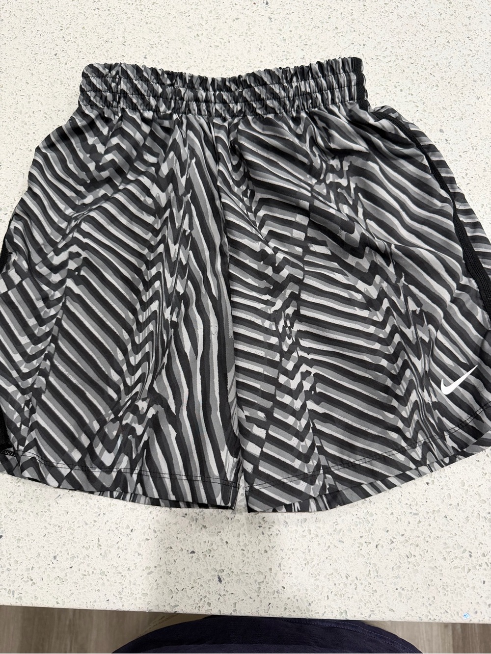 Nike Gray & Black Zigzag Running Shorts